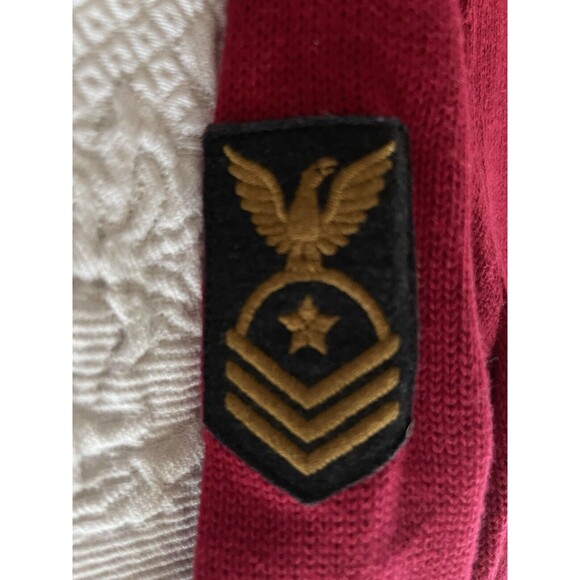 LRL Lauren Jeans Co Ralph Lauren Red Qtr Button Sweater Military Patch Ladies XL - Picture 12 of 13